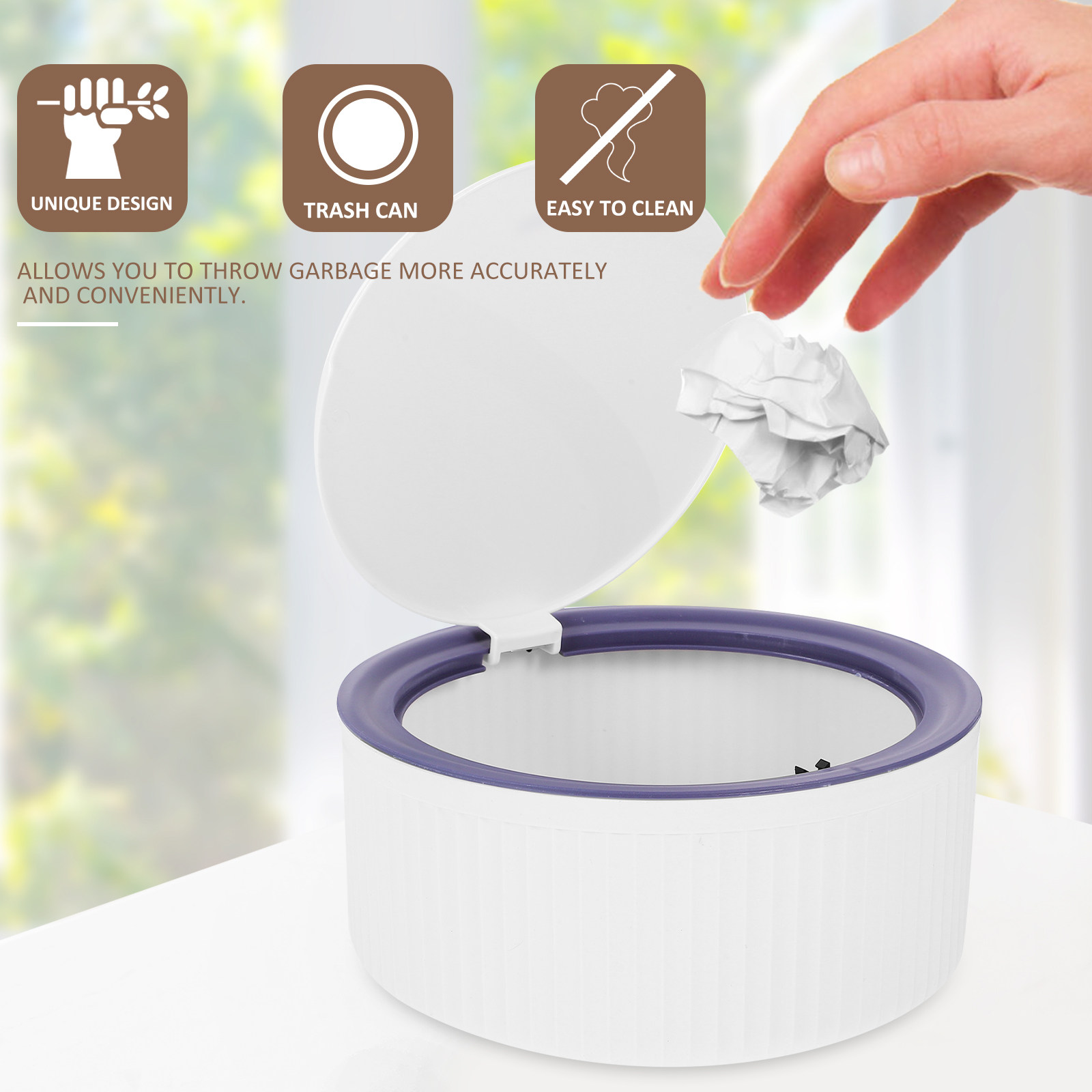 Home Bathroom Design Simple - Desktop Trash Can Compact Space-Saving Small