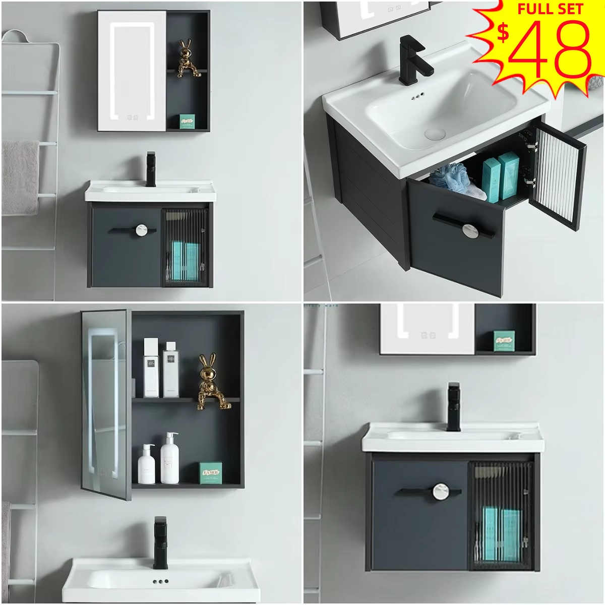 Home Living Bathroom Vanity - Bathroom CabinetChaozhou Factory Design SLATE Countertop