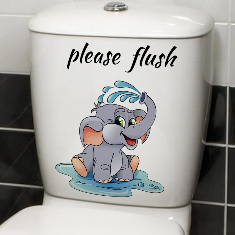 Home Goods Bathroom Decor - 20PCS Cute Little Elephant Toilet Sticker