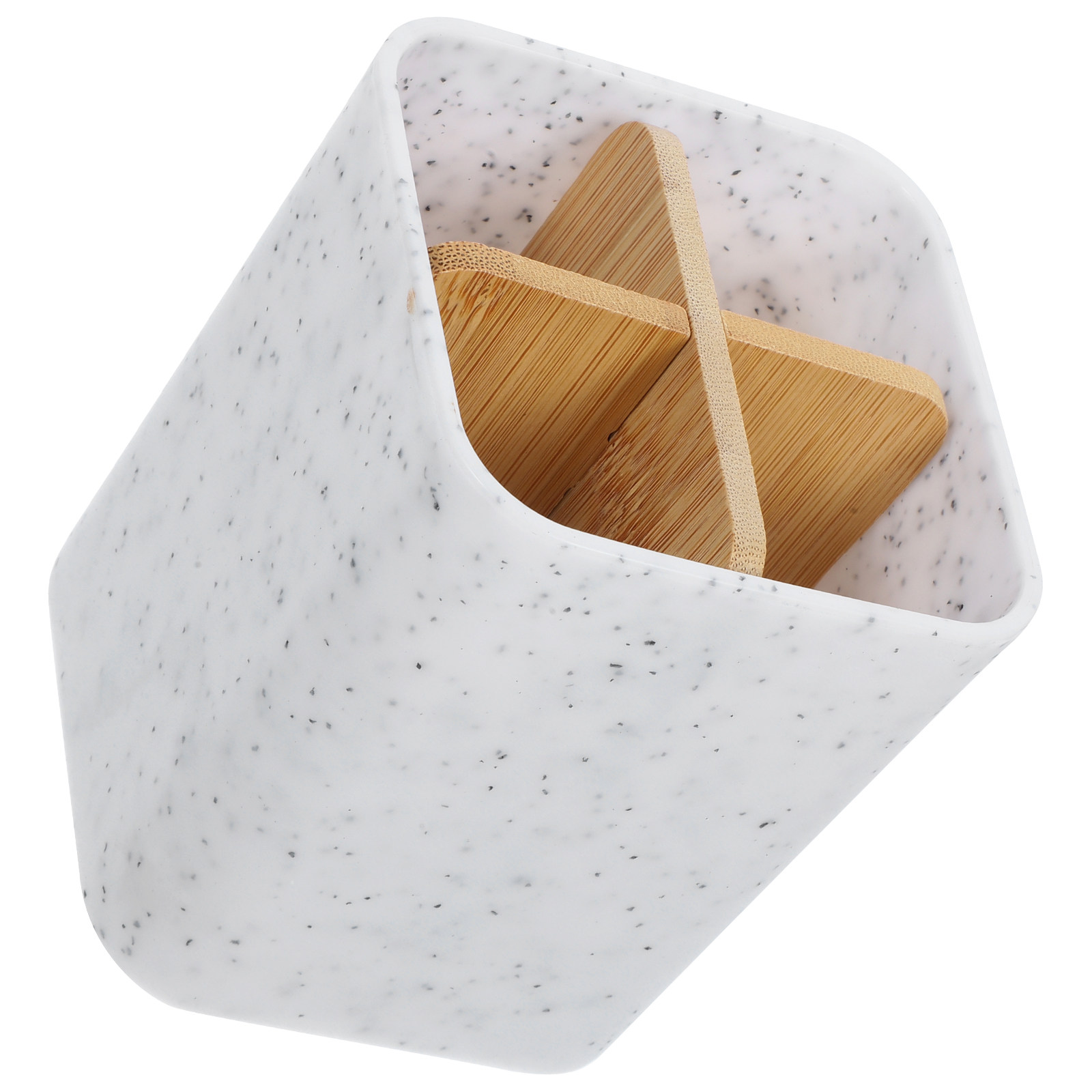 Home Bathroom Design Simple - Marble Design Toothbrush Holder 4 Compartment