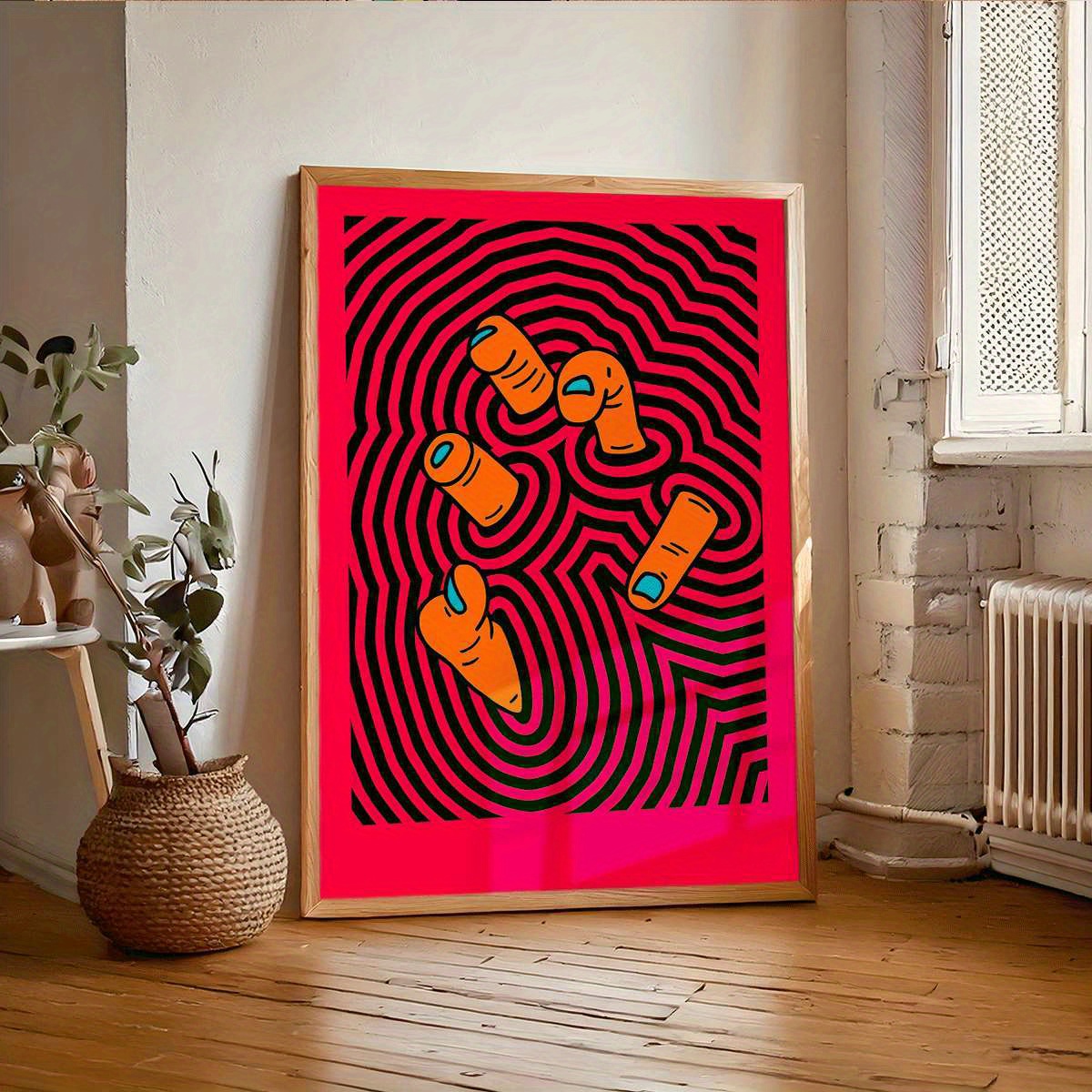 Home Bathroom Pictures - Modern Abstract Finger Art Posters Unframed