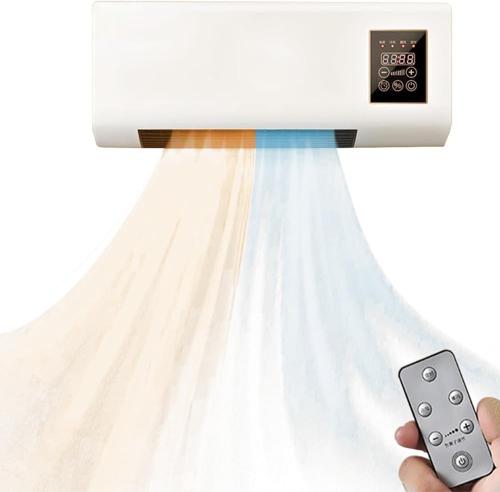 Home Bathroom Fan - Portable Air Fan, 2000W Wall-Mounted Heater