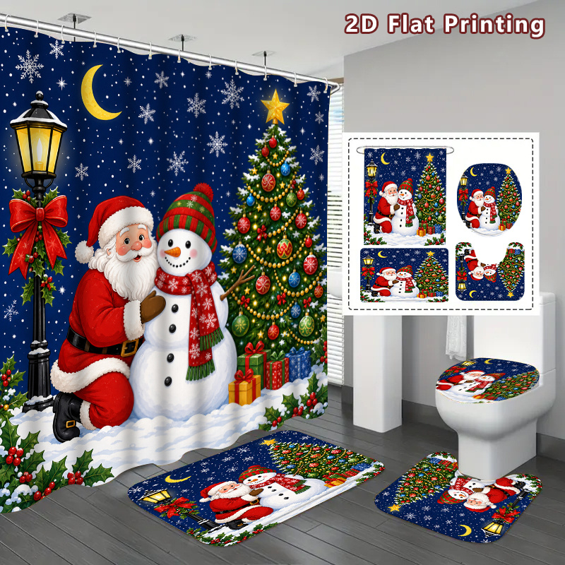 Home Bathroom Scene - 2D Flat, 2D Flat 4pcs Christmas