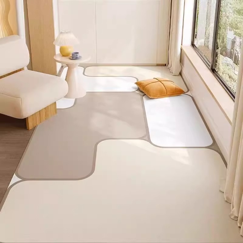 Home Bathroom Design Simple - PVC Kitchen Floor Mat Modern Irregular