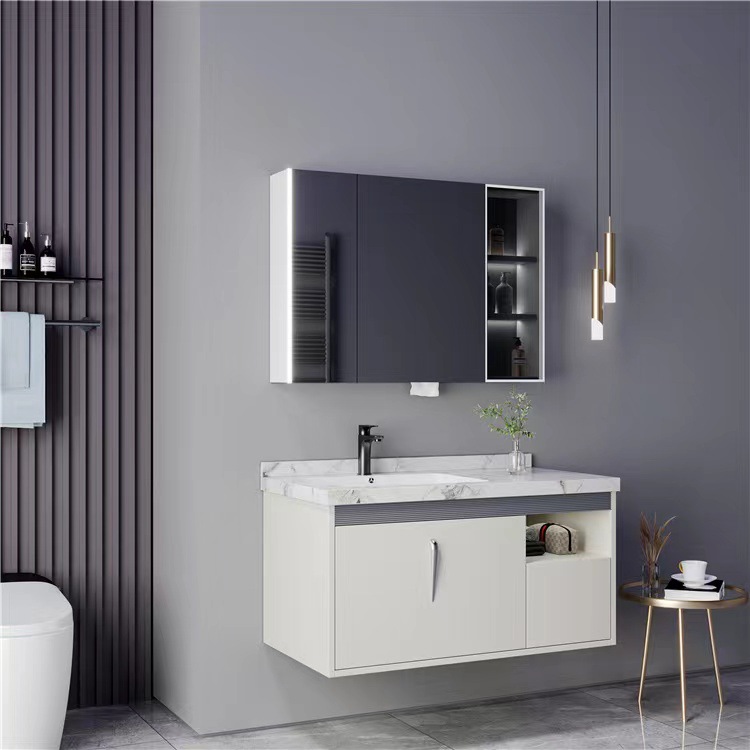 Home Living Bathroom Vanity - Bathroom CabinetModern Floating Wall Mounted Artificial