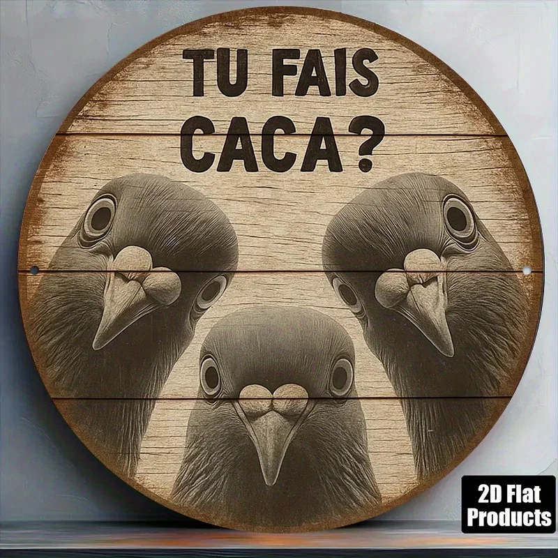 Home Bathroom Quotes - Funny Three Pigeons French Quote Round