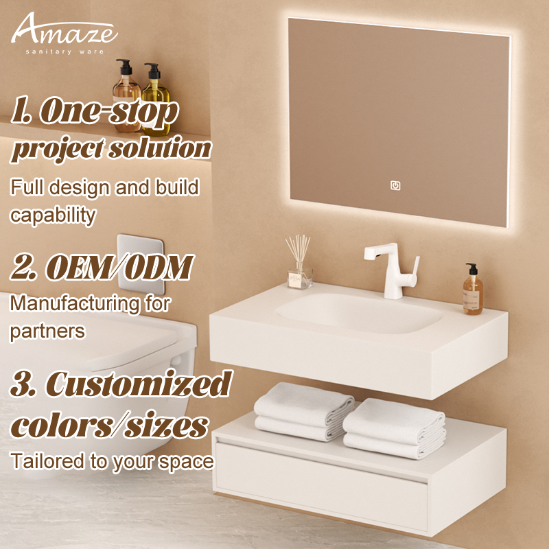 Home Living Bathroom Vanity - Bathroom CabinetLuxury Style Customizable Single Sink