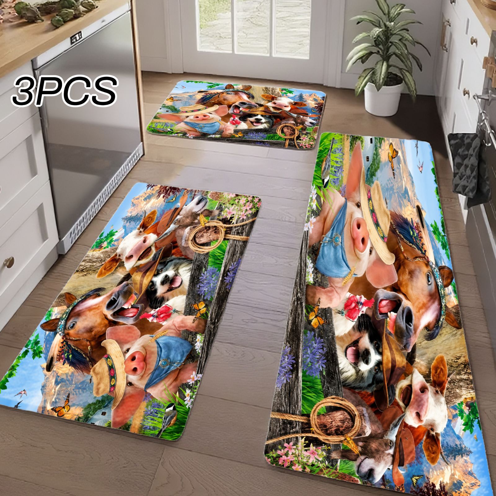 3PCS Kitchen Rugs,Home Decorat - Home Bathroom Scene ulasan dan harga
