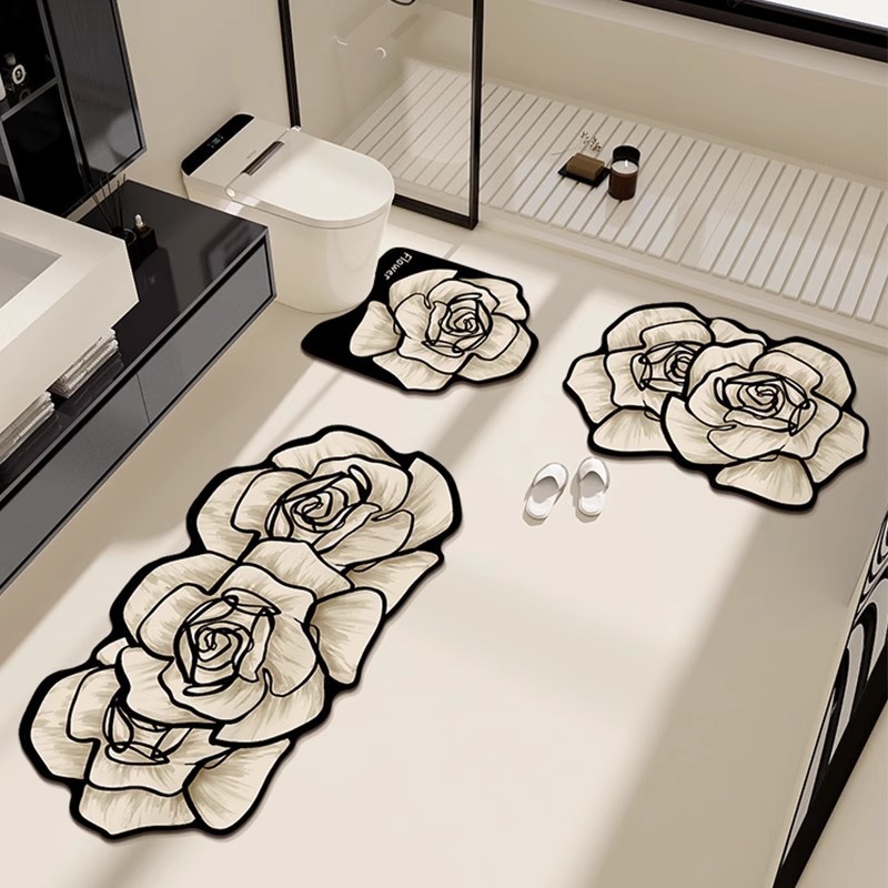 3pcs Designer Bathroom Carpet  - Home Toilet Bathroom Design ulasan dan harga
