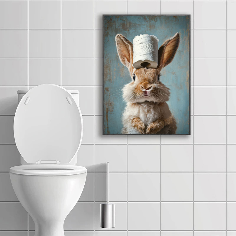 Cartoon Cute Funny Animals wit - Home Bathroom Pictures ulasan dan harga