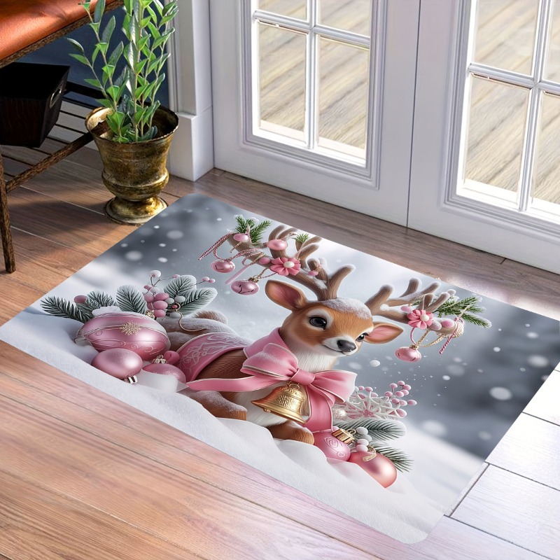 Pink Christmas Reindeer Flanne - Home Bathroom Scene ulasan dan harga