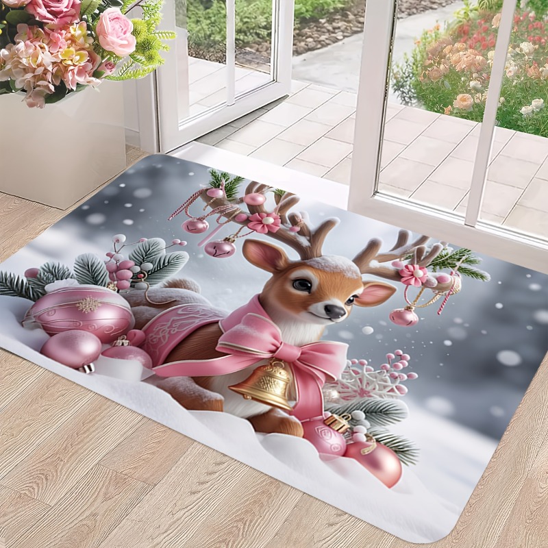 Pink Christmas Reindeer Flanne - Home Bathroom Scene ulasan dan harga