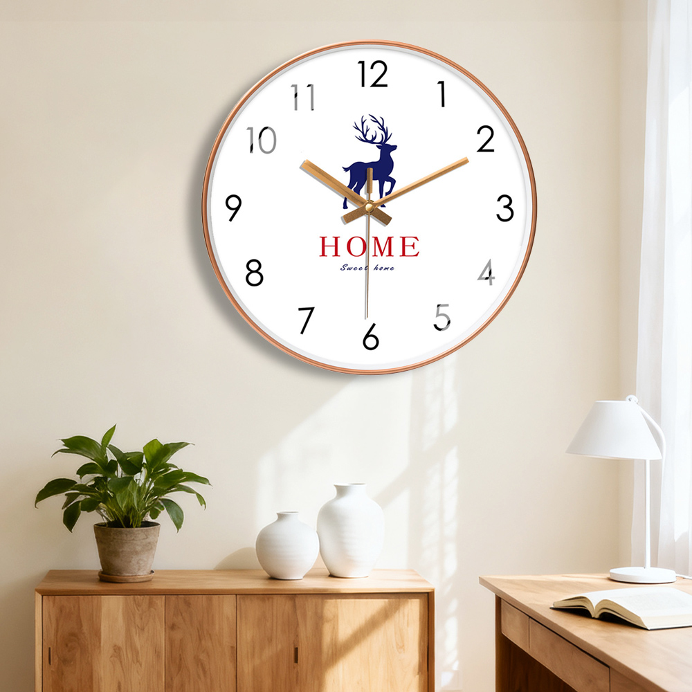 New Elegant Wall Clock Deer Pr - Home Bathroom Design Simple ulasan dan harga