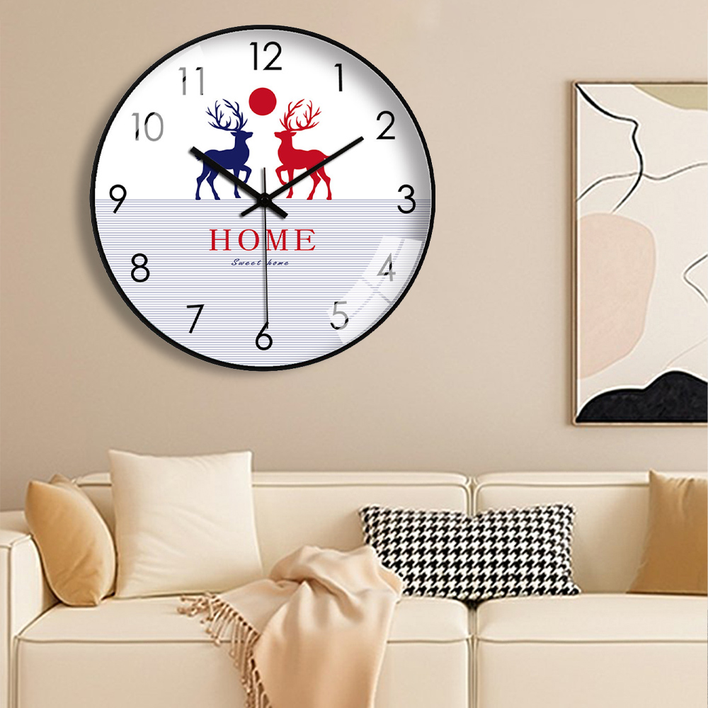 New Elegant Wall Clock Deer Pr - Home Bathroom Design Simple ulasan dan harga