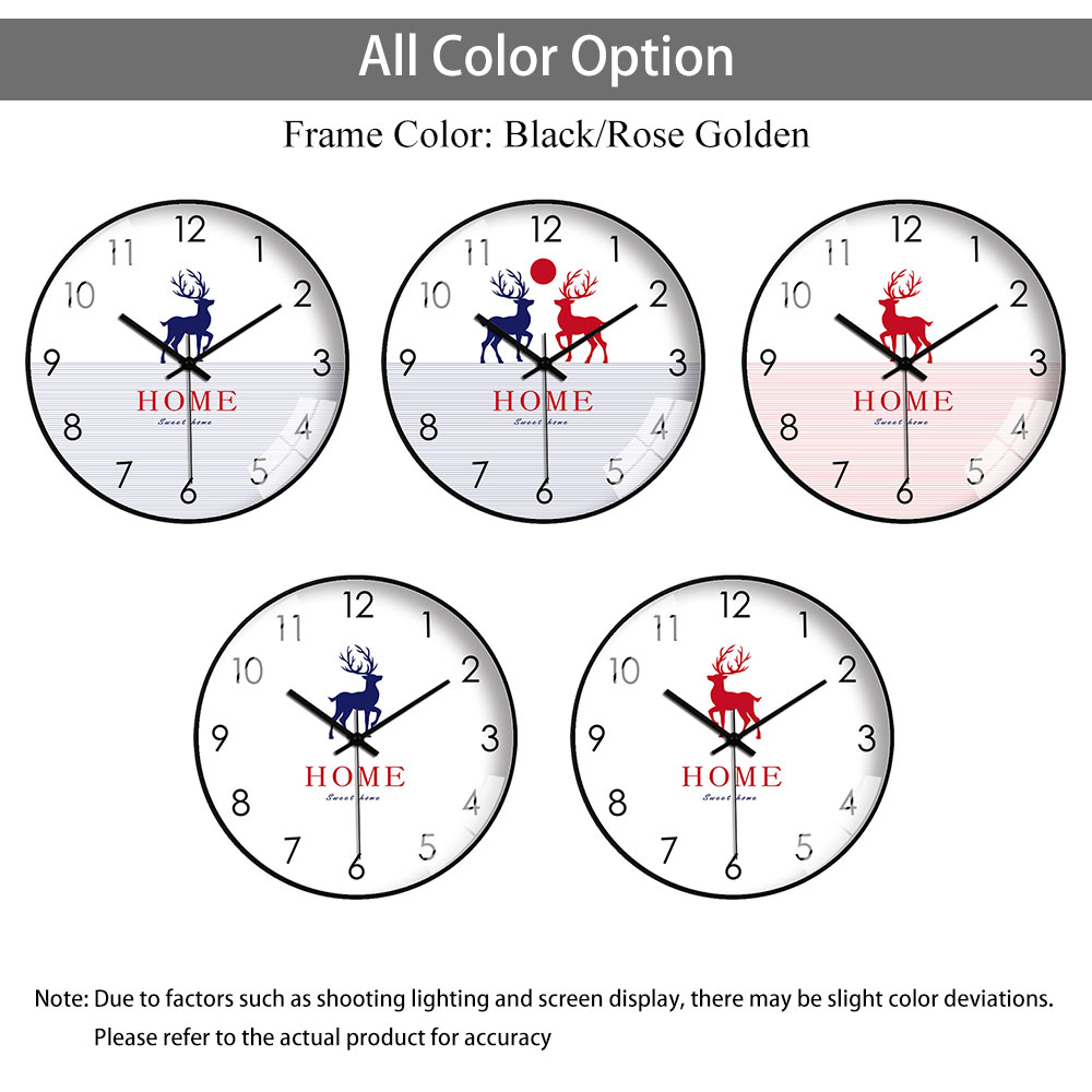 New Elegant Wall Clock Deer Pr - Home Bathroom Design Simple ulasan dan harga