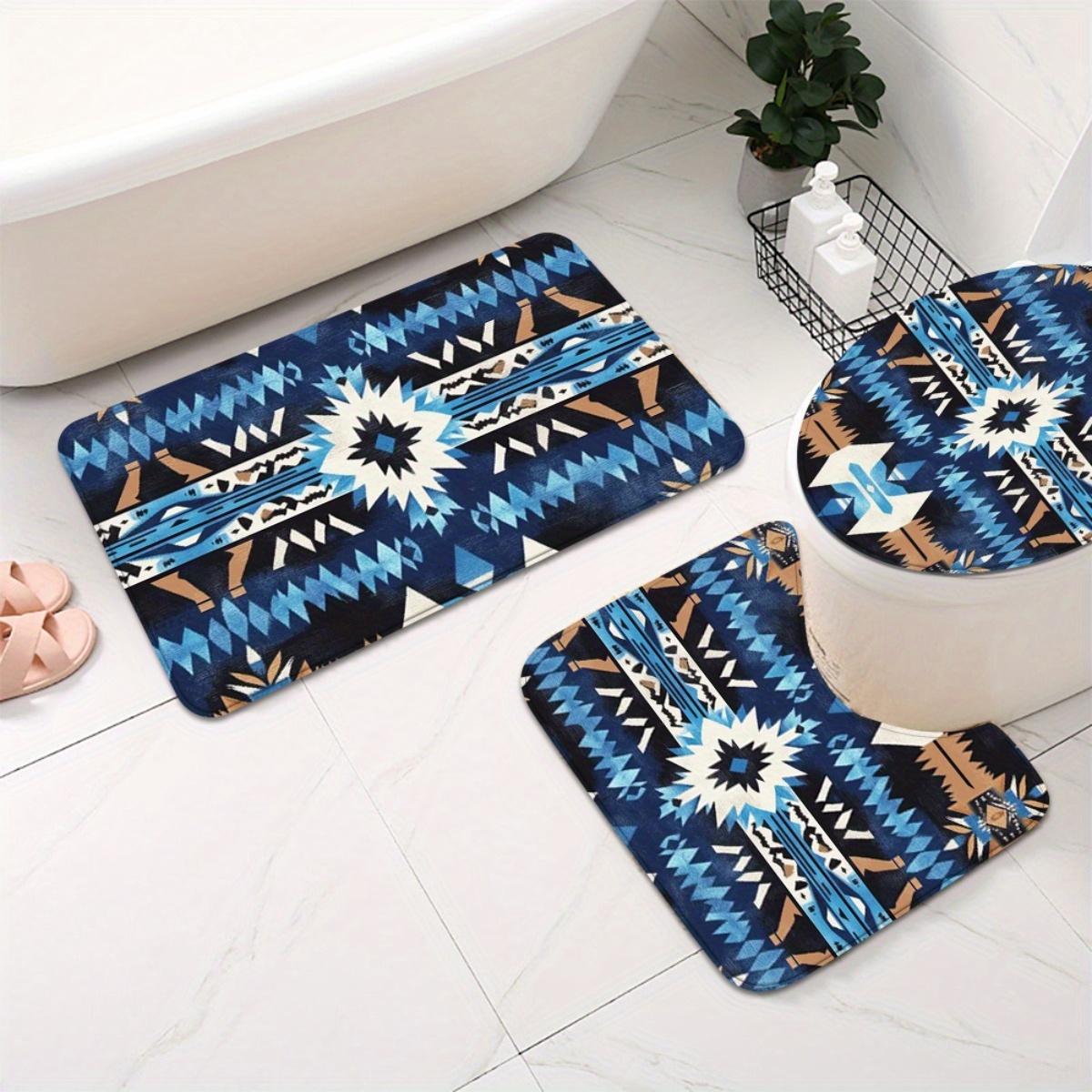 2D Flat, 4pcs, Bohemian Style  - Home Toilet Bathroom Design ulasan dan harga