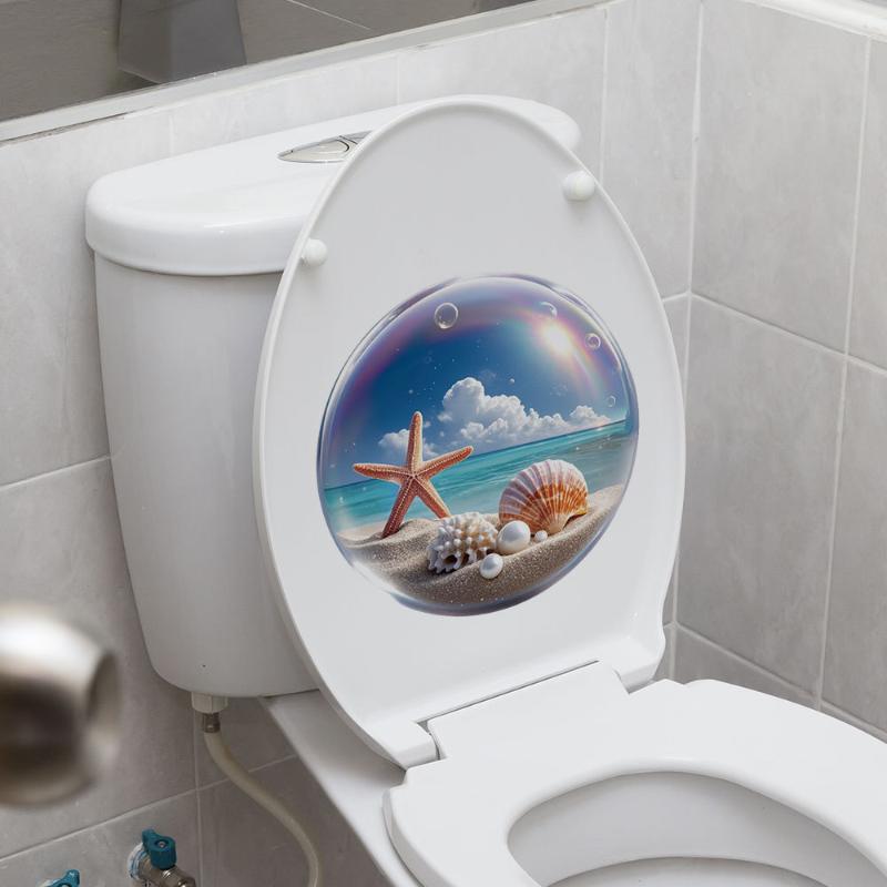 【HG】Ocean Themed Toilet Sticke - Home Toilet Bathroom Design ulasan dan harga