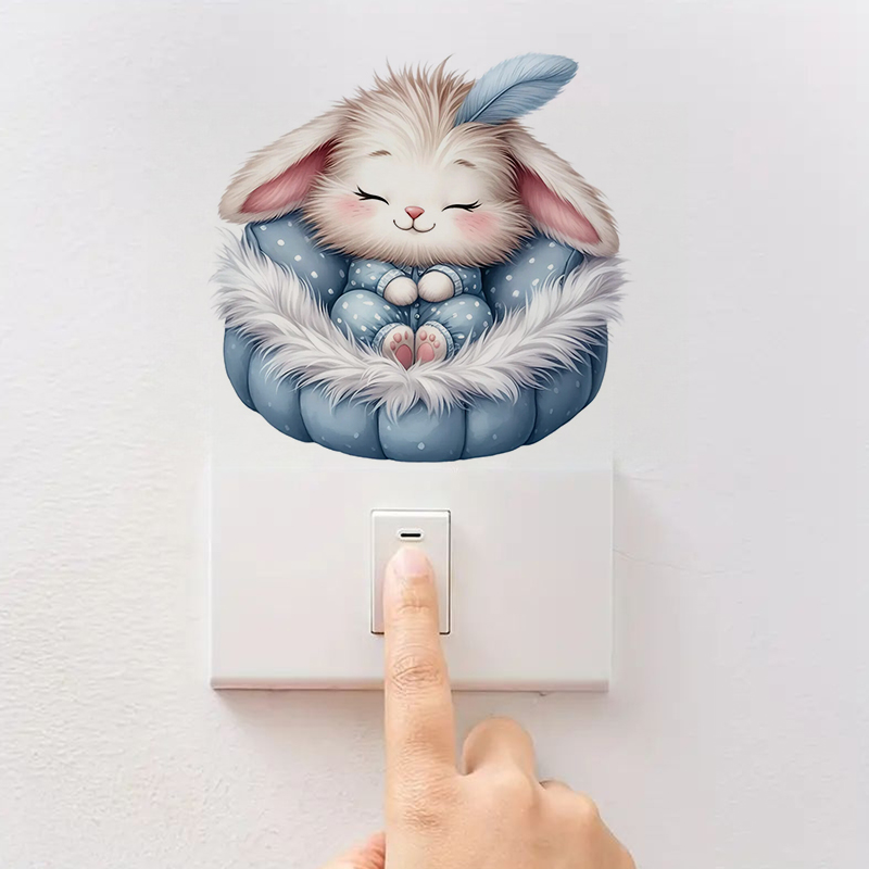 Cute Sleepy Bunny Sticker, Wat - Home Bathroom Tiles ulasan dan harga