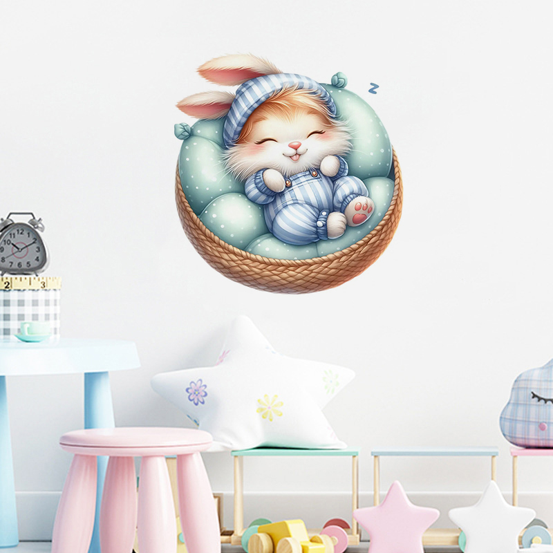 Cute Sleepy Bunny Sticker, Wat - Home Bathroom Tiles ulasan dan harga