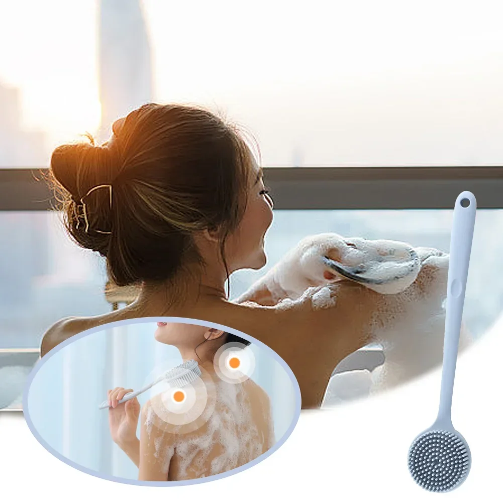 Silicone Long Handle Shower Br - Home Bathroom Cleaning Machine ulasan dan harga