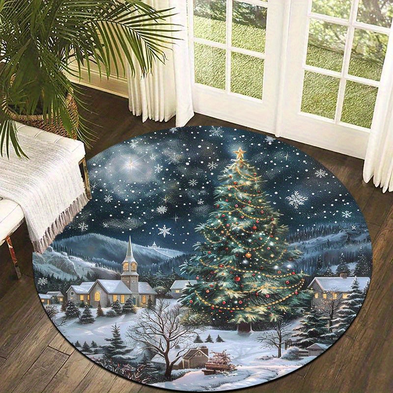 Vintage Winter Snow Scene Circ - Home Bathroom Scene ulasan dan harga