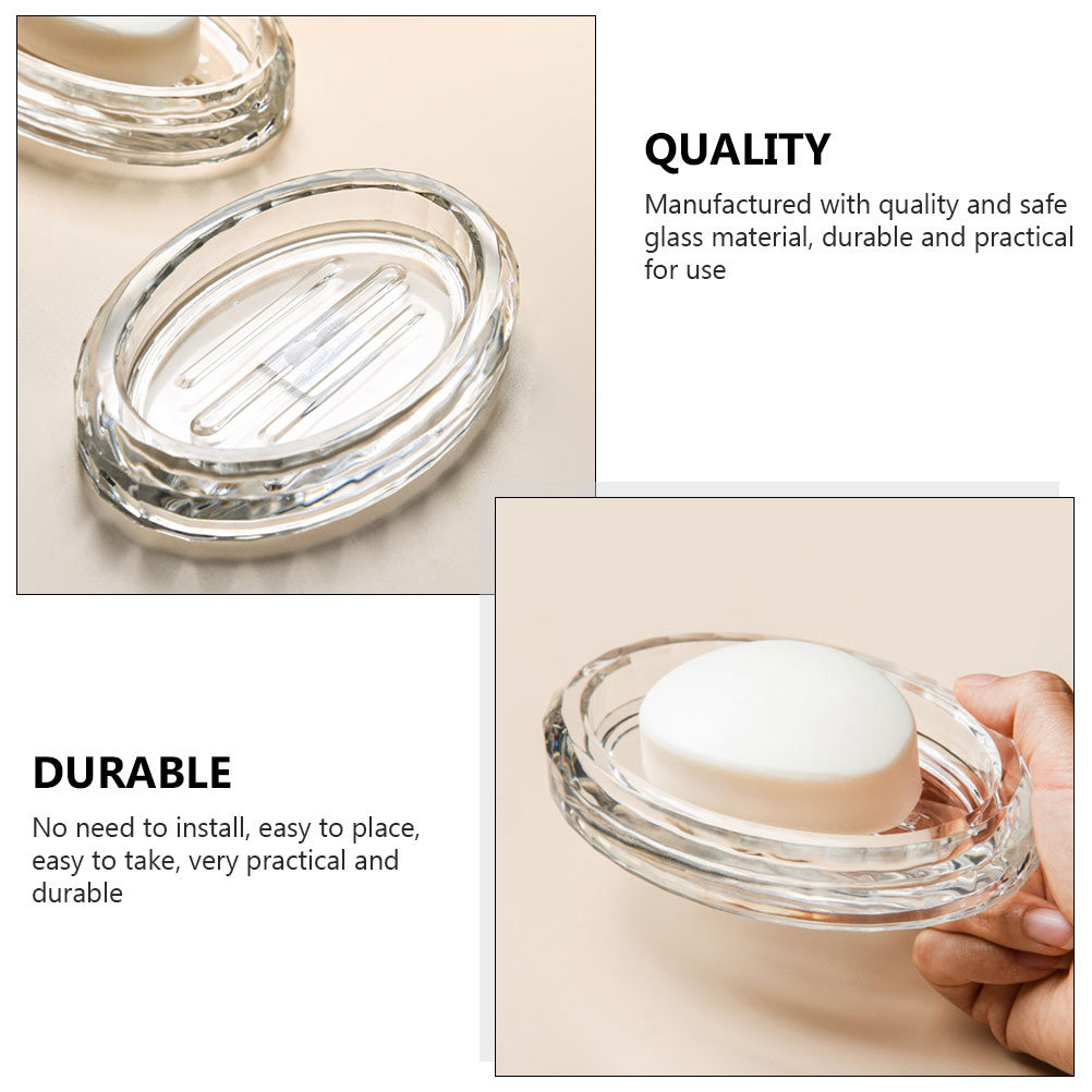 2Pcs Soap Box Transparent Glas - Home Bathroom Design Simple ulasan dan harga