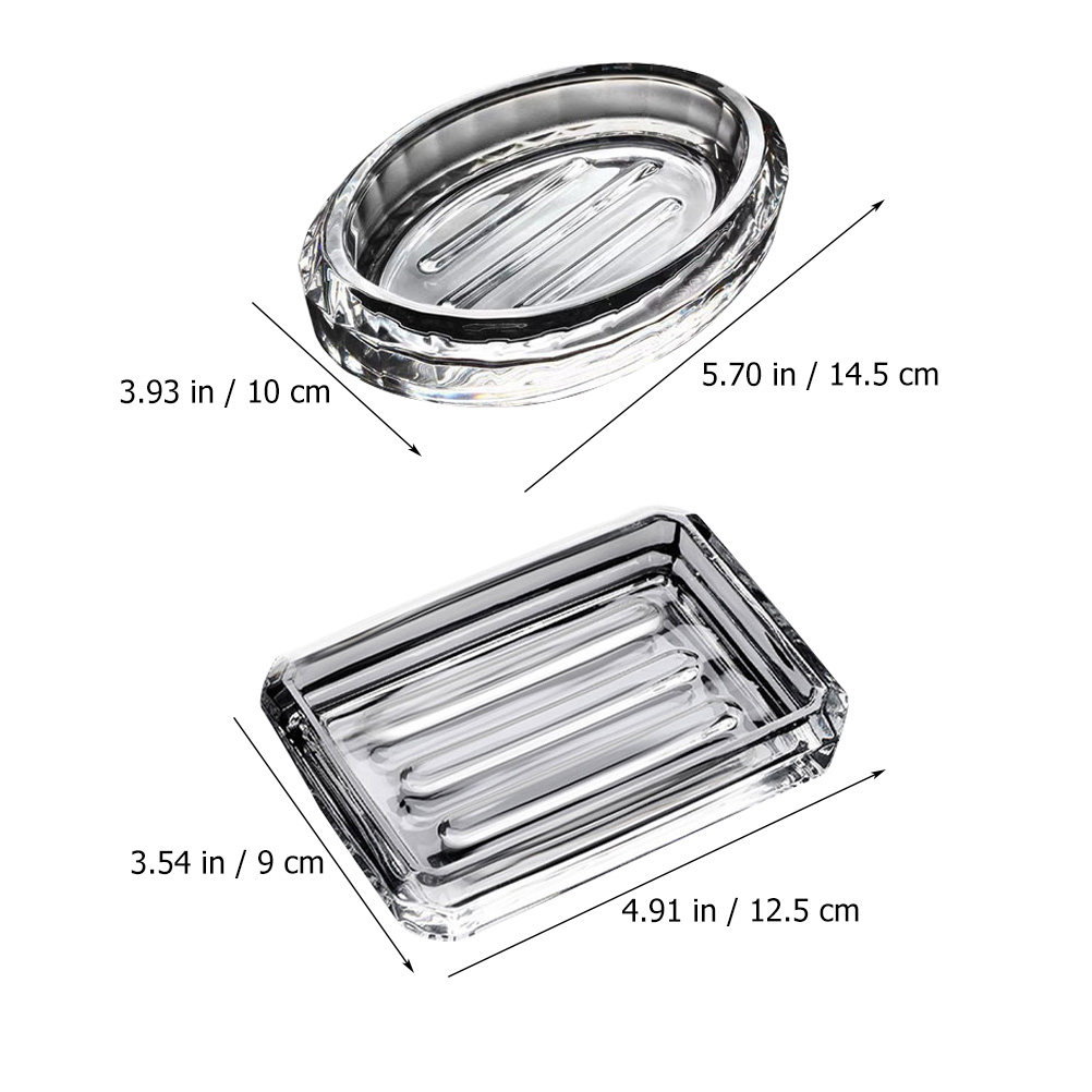 2Pcs Soap Box Transparent Glas - Home Bathroom Design Simple ulasan dan harga