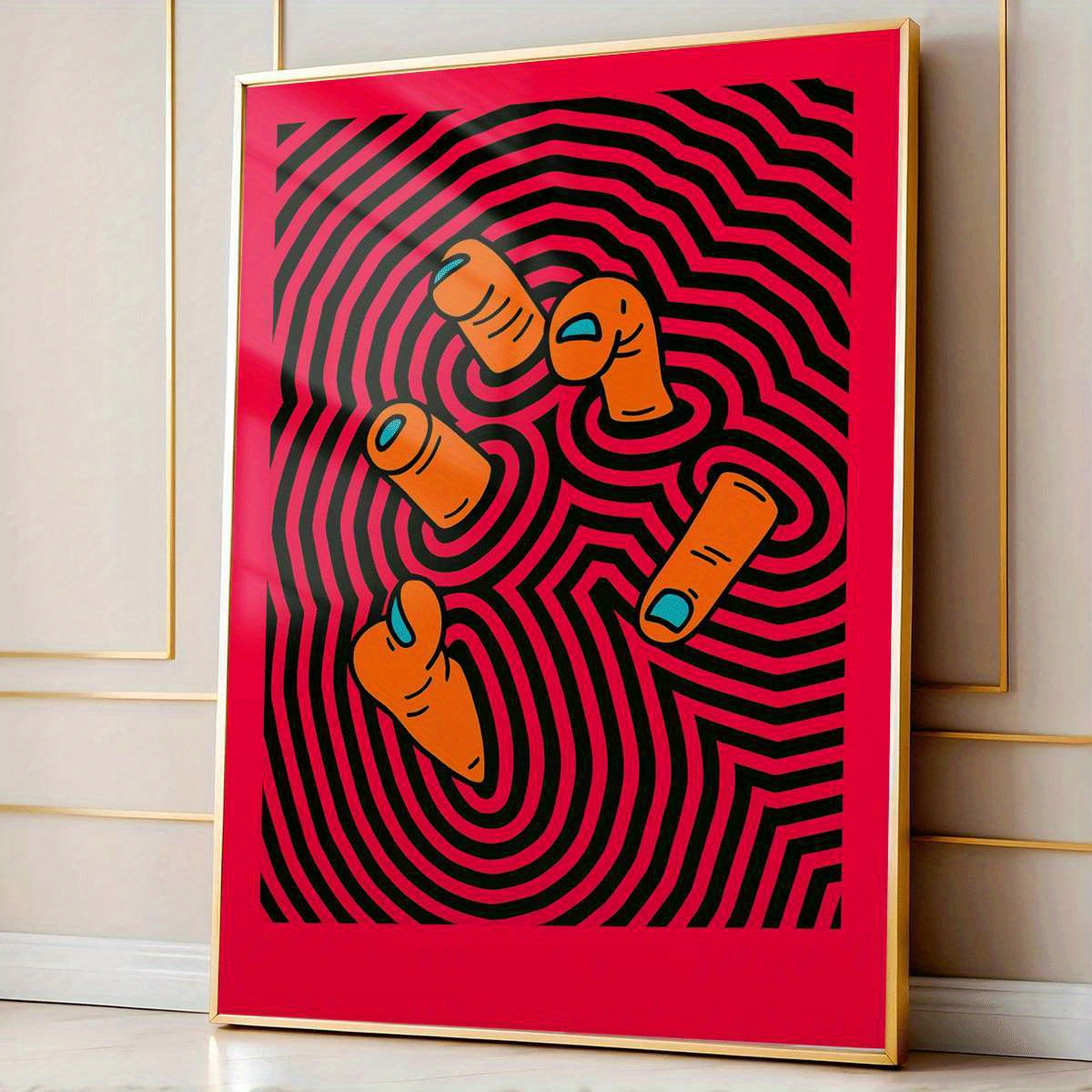 Modern Abstract Finger Art Pos - Home Bathroom Pictures ulasan dan harga