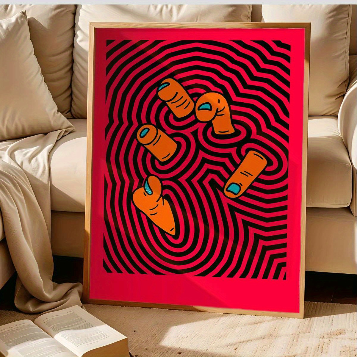 Modern Abstract Finger Art Pos - Home Bathroom Pictures ulasan dan harga