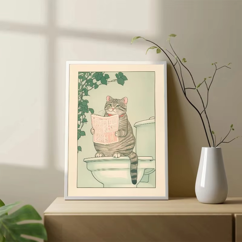 Frameless Cat in the Bathtub J - Home Bathroom Pictures ulasan dan harga