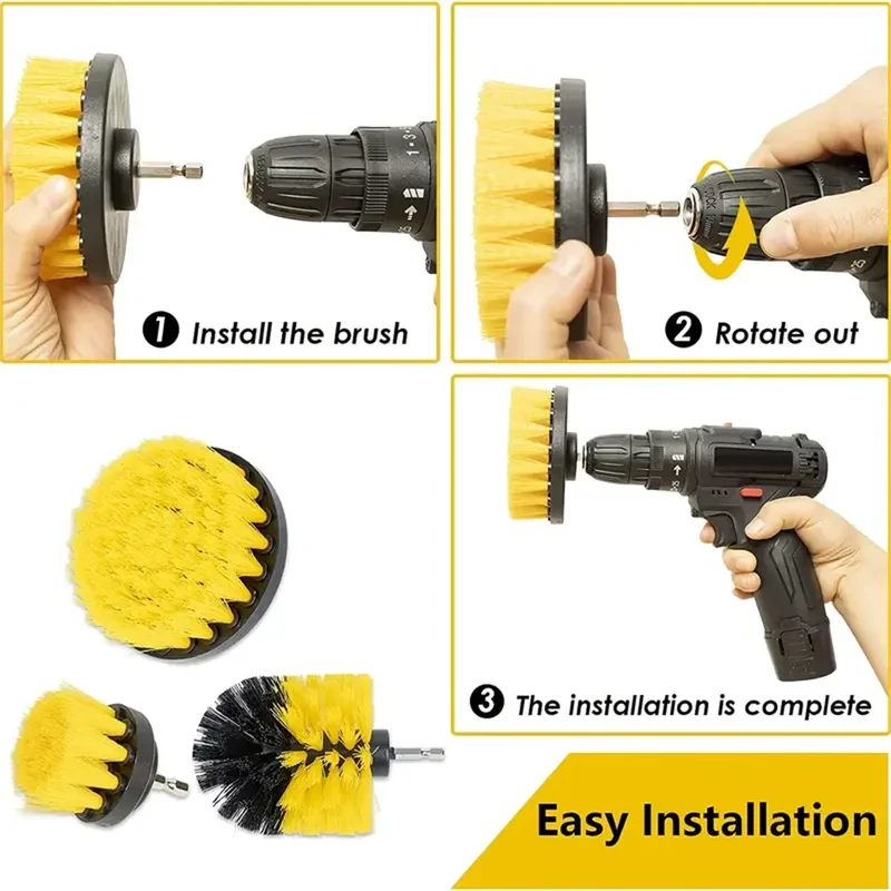 3 pcs/set drill brush set powe - Home Bathroom Cleaning Machine ulasan dan harga