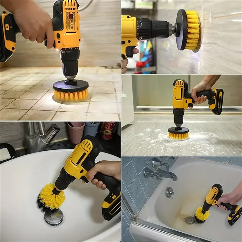 3 pcs/set drill brush set powe - Home Bathroom Cleaning Machine ulasan dan harga