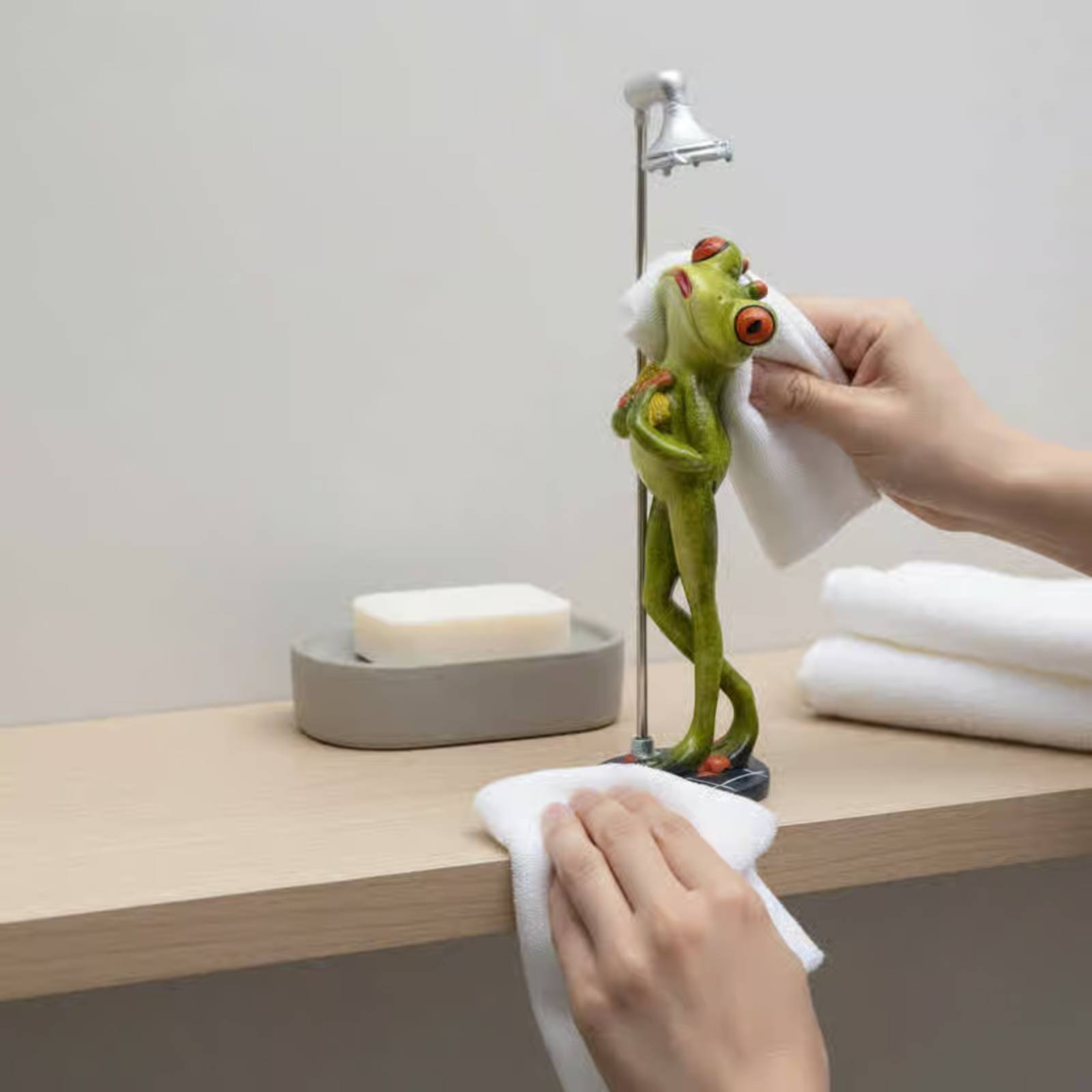 Showering Frog Figurine Great  - Home Bath ulasan dan harga