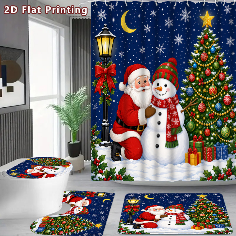 2D Flat, 2D Flat 4pcs Christma - Home Bathroom Scene ulasan dan harga