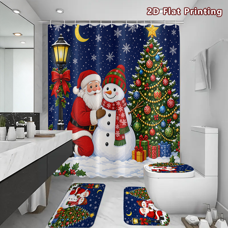 2D Flat, 2D Flat 4pcs Christma - Home Bathroom Scene ulasan dan harga