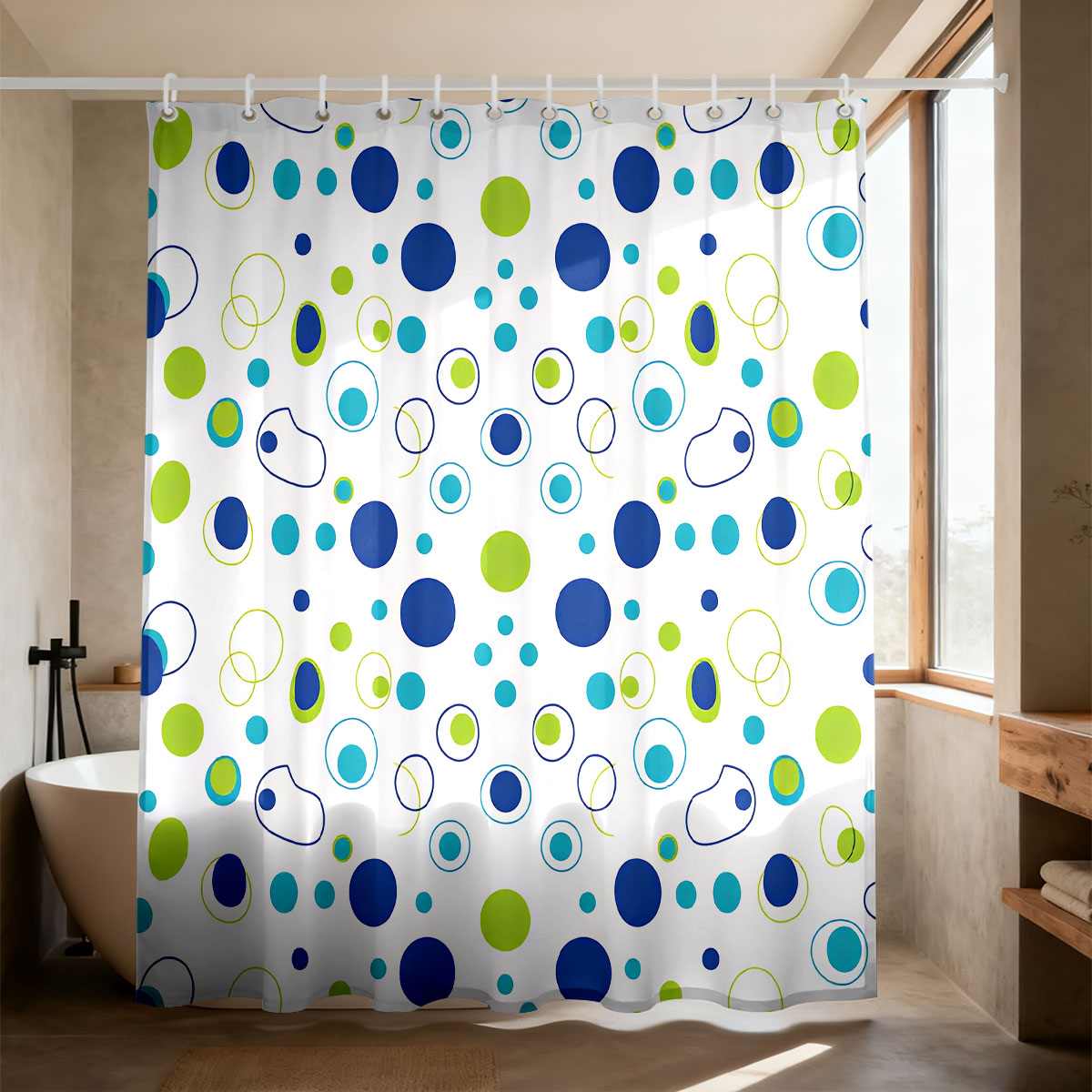 1pc Color Origin Printed Showe - Home Bathroom Partition ulasan dan harga