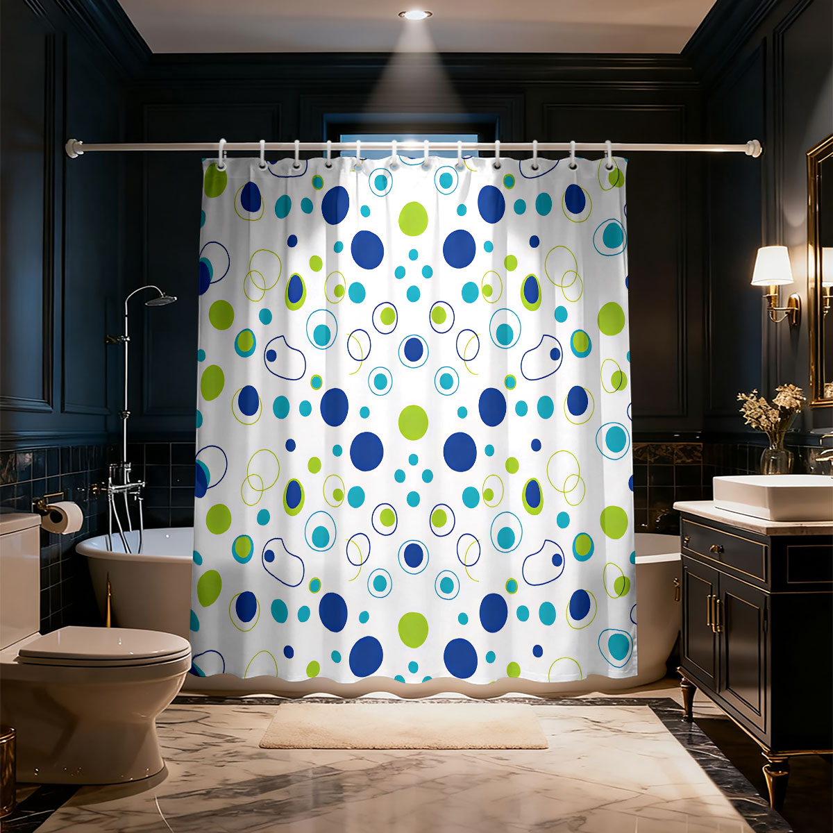 1pc Color Origin Printed Showe - Home Bathroom Partition ulasan dan harga