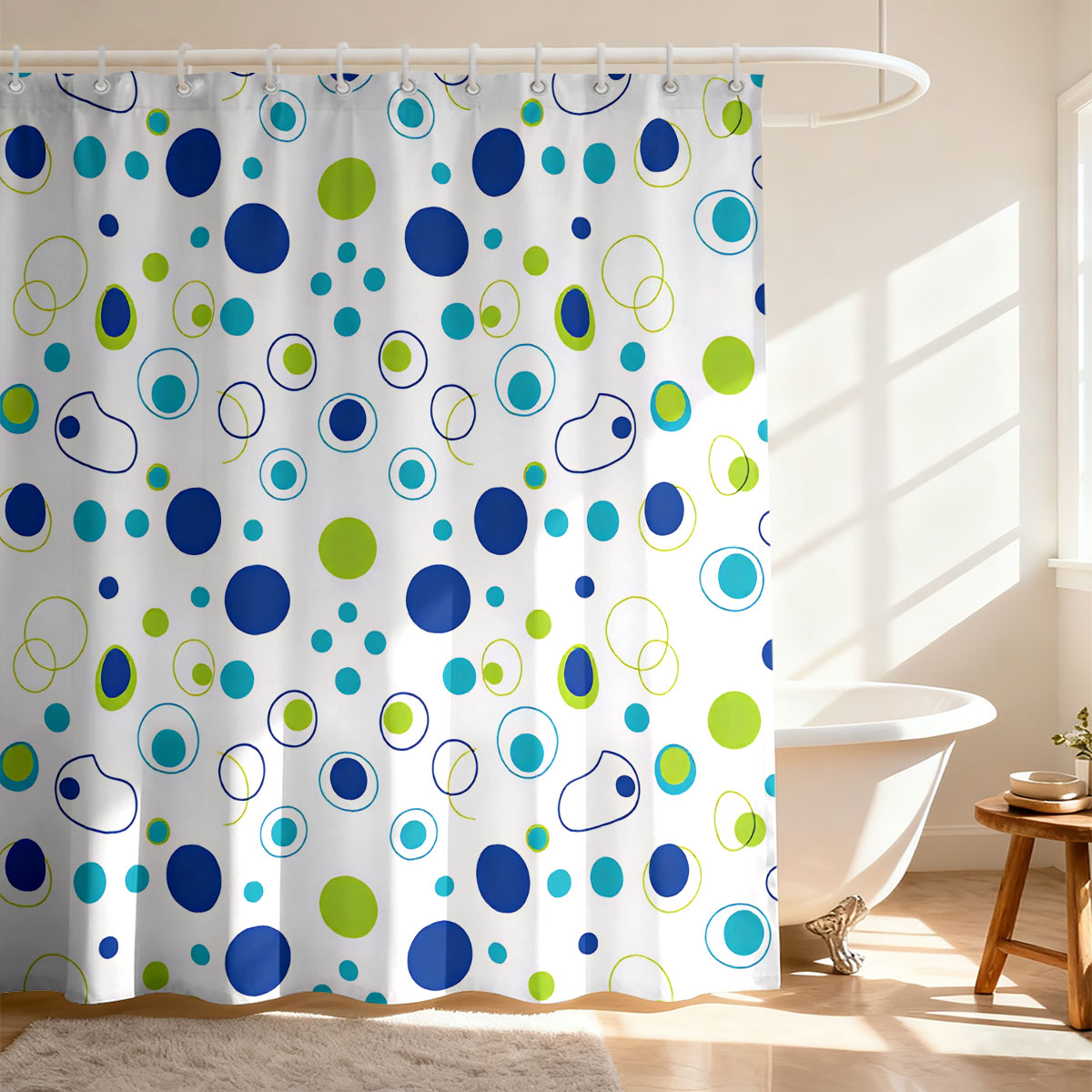 1pc Color Origin Printed Showe - Home Bathroom Partition ulasan dan harga