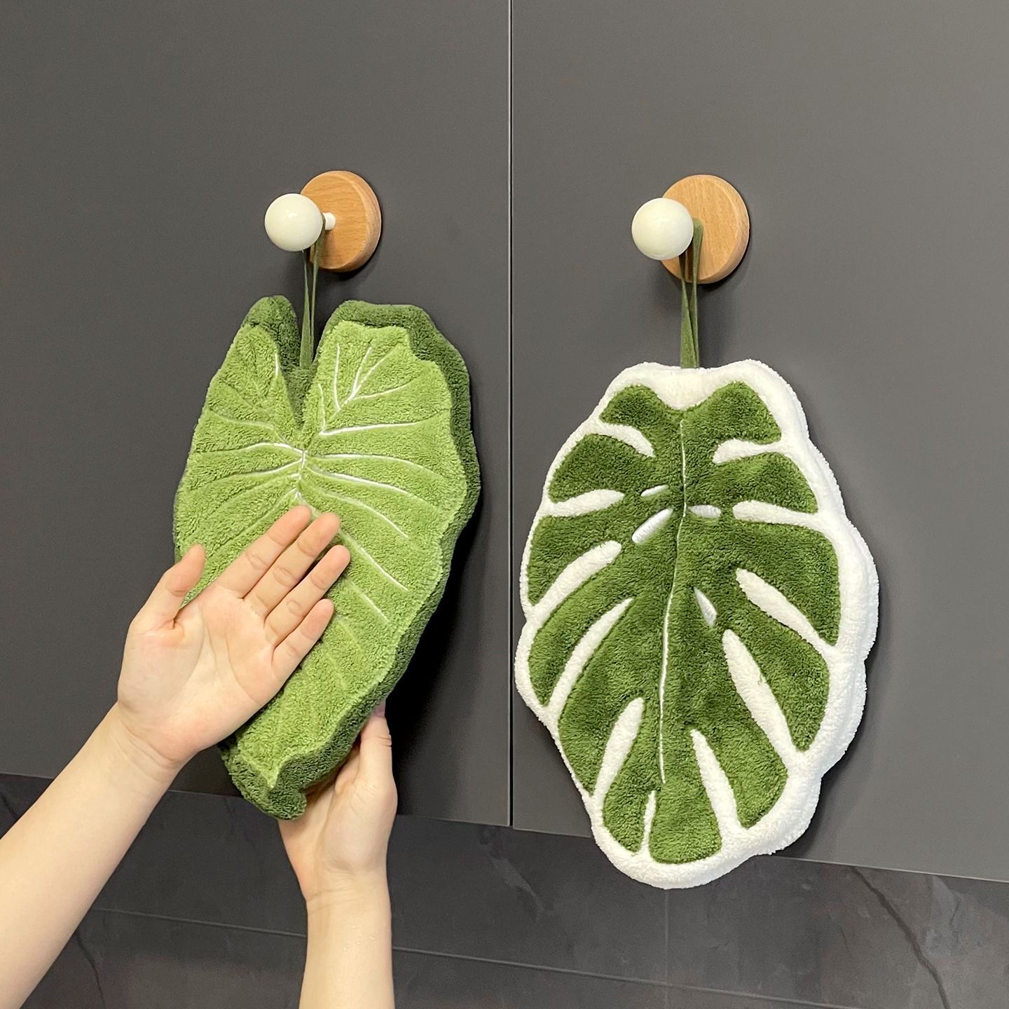 Cute Turtle Back Leaf Hand Tow - Home Goods Bathroom Decor ulasan dan harga