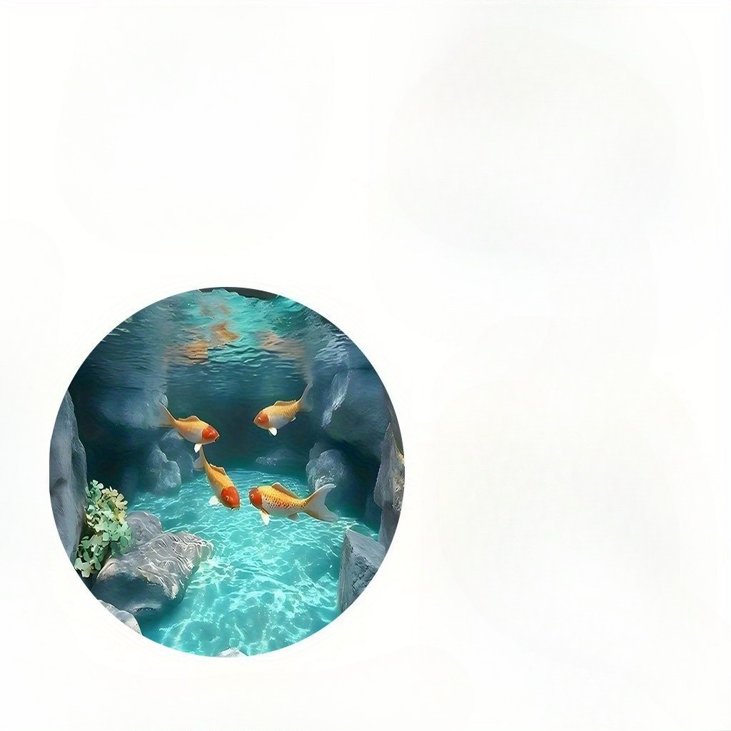 Koi Fish Pond Round Rug Fleece - Home Bathroom Scene ulasan dan harga