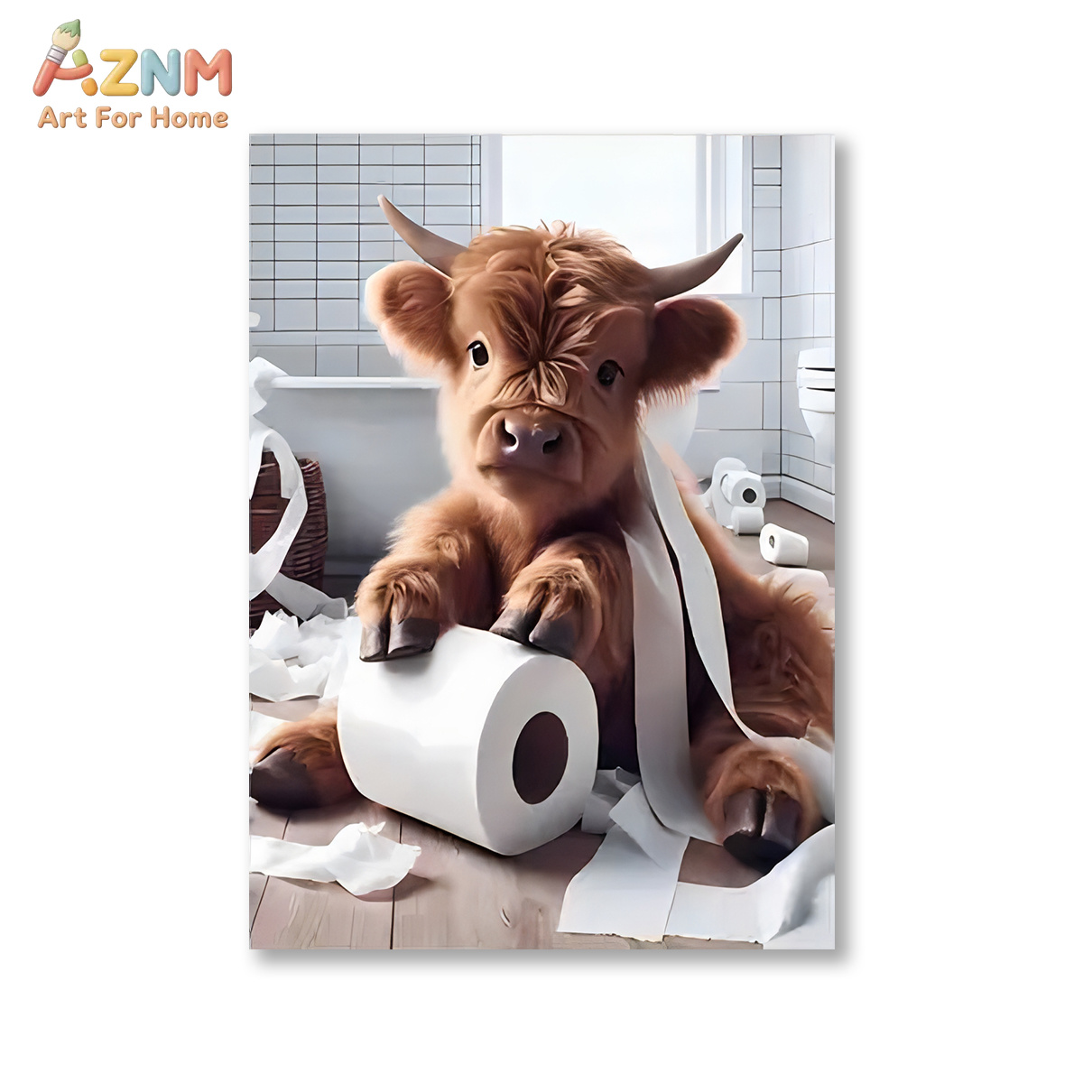 AZNM Funny Highland Cow Bathro - Home Bathroom Scene ulasan dan harga