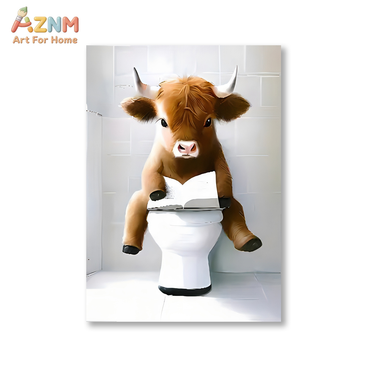AZNM Funny Highland Cow Bathro - Home Bathroom Scene ulasan dan harga