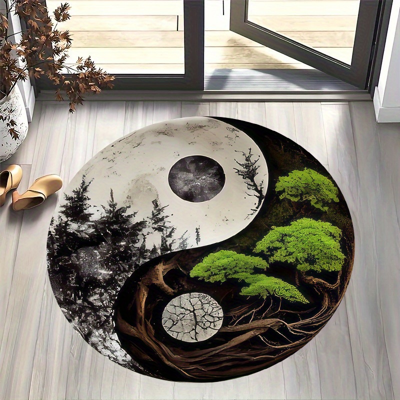 1pc Taiji-Style Night Scene Ro - Home Bathroom Scene ulasan dan harga