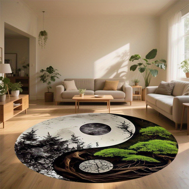 1pc Taiji-Style Night Scene Ro - Home Bathroom Scene ulasan dan harga