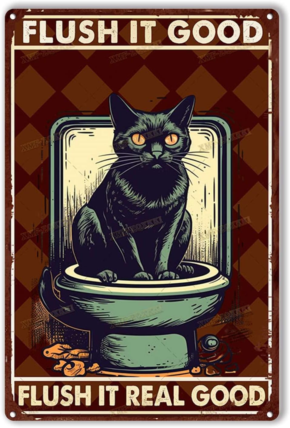 Tin Sign Flush It Good Real Fu - Home Goods Bathroom Decor ulasan dan harga