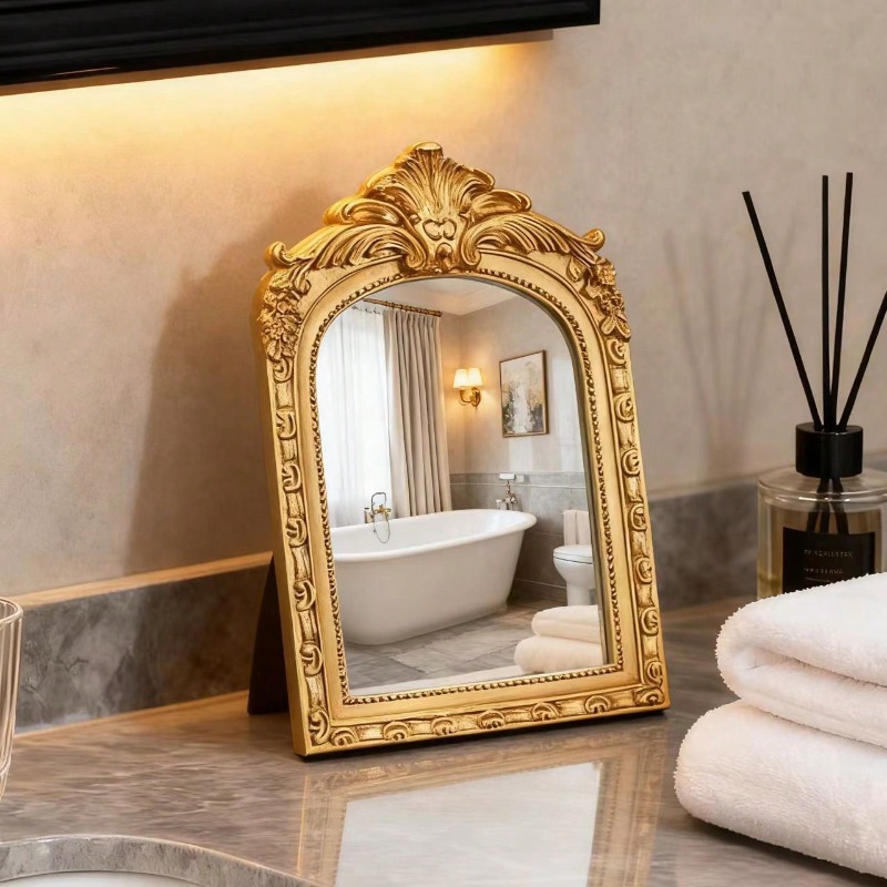 Arched Carved Decorative Mirro - Home Living Bathroom Vanity ulasan dan harga