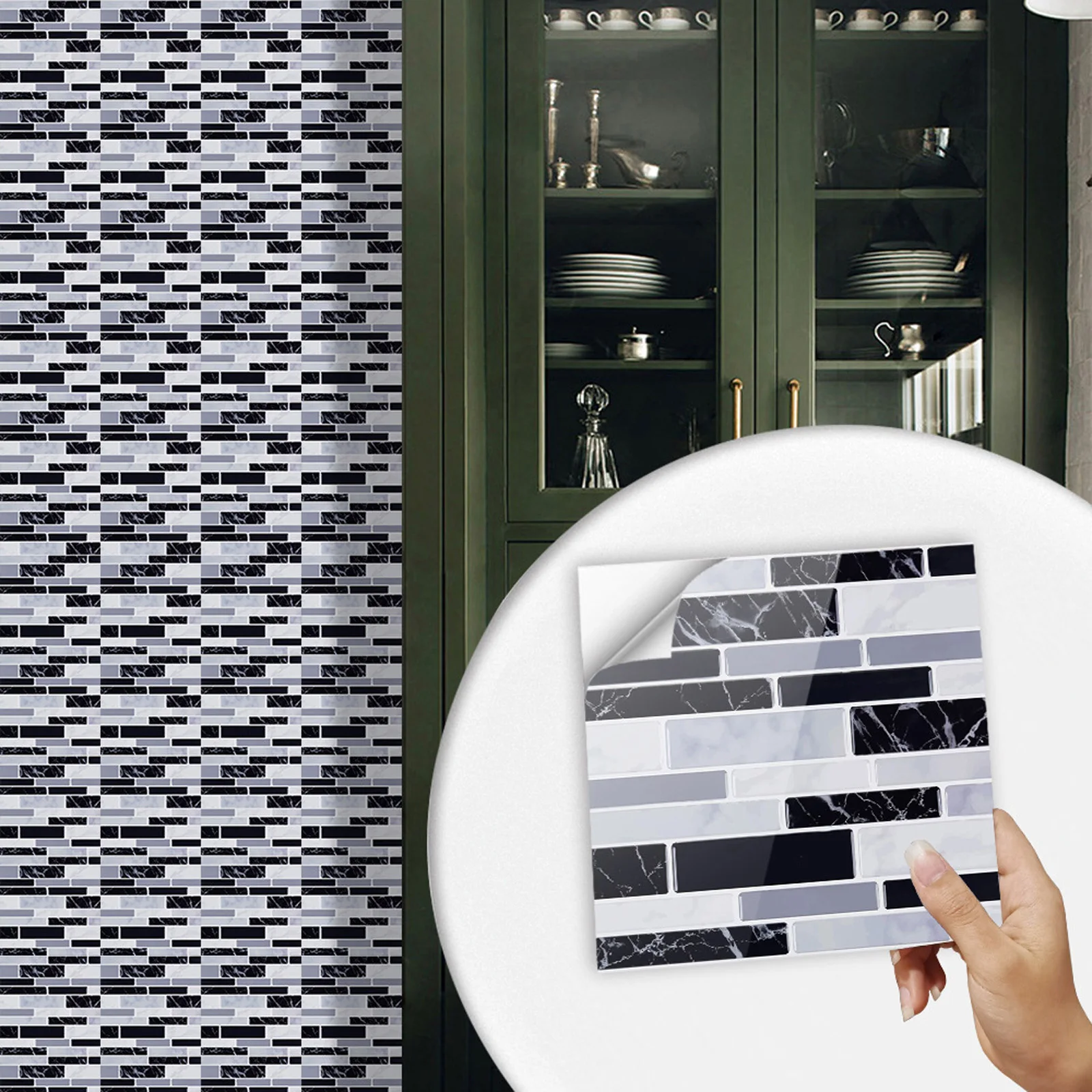 10x Self-Adhesive 3D-Mosaic Ti - Home Bathroom Tiles ulasan dan harga