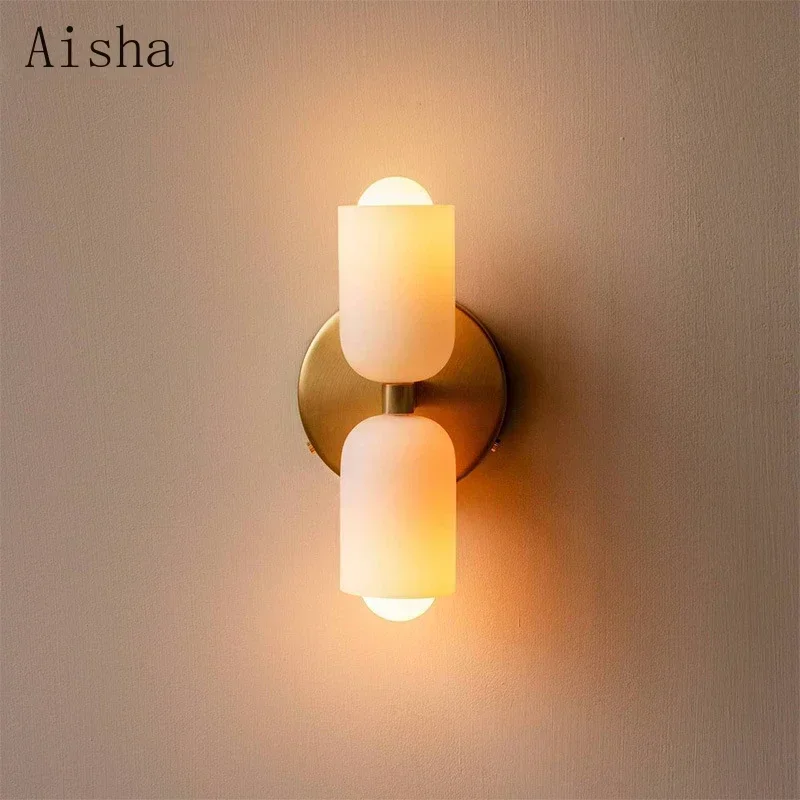 Glass Wall Light Simple Double - Home Bathroom Design Simple ulasan dan harga