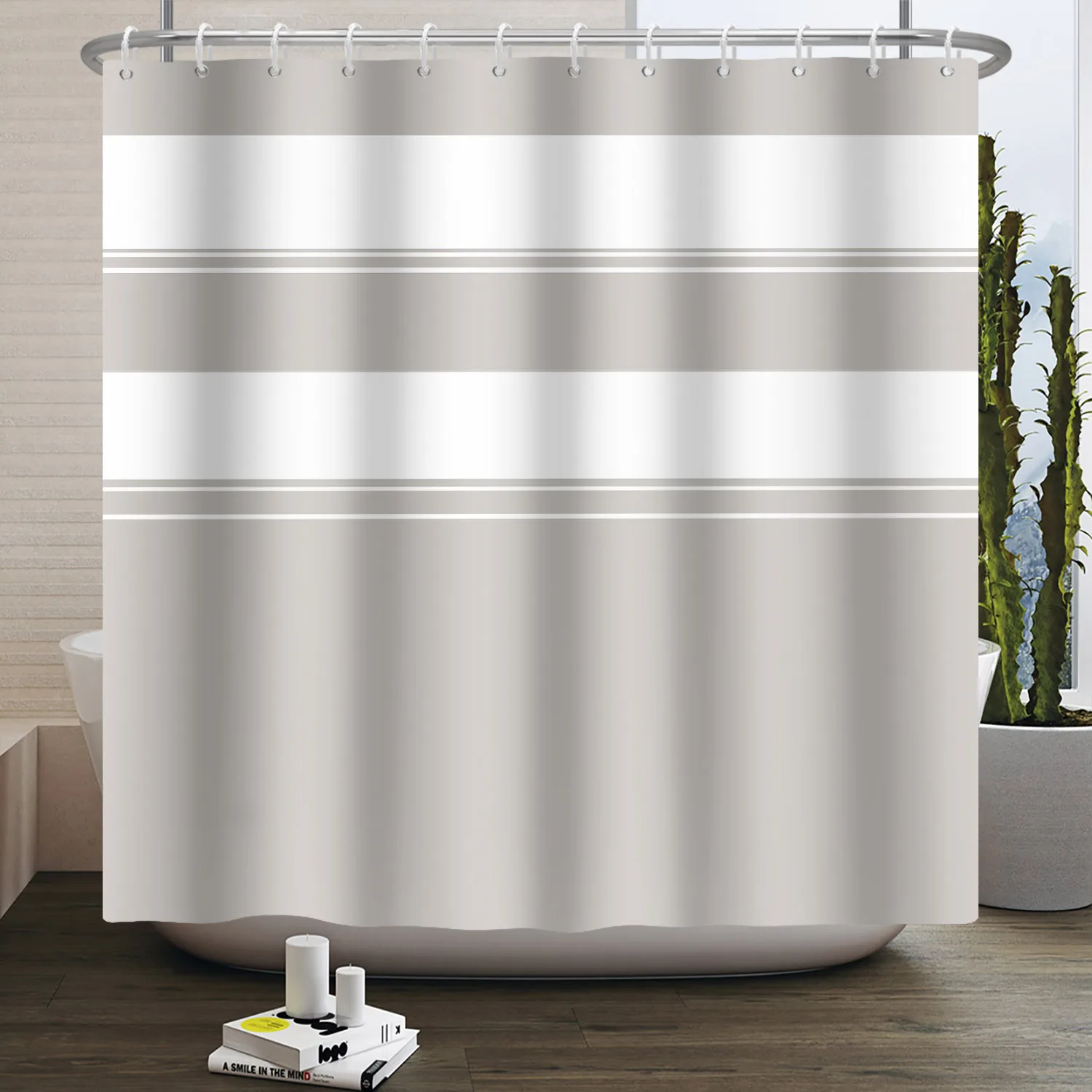 Simple Line Pattern Shower Cur - Home Bathroom Partition ulasan dan harga