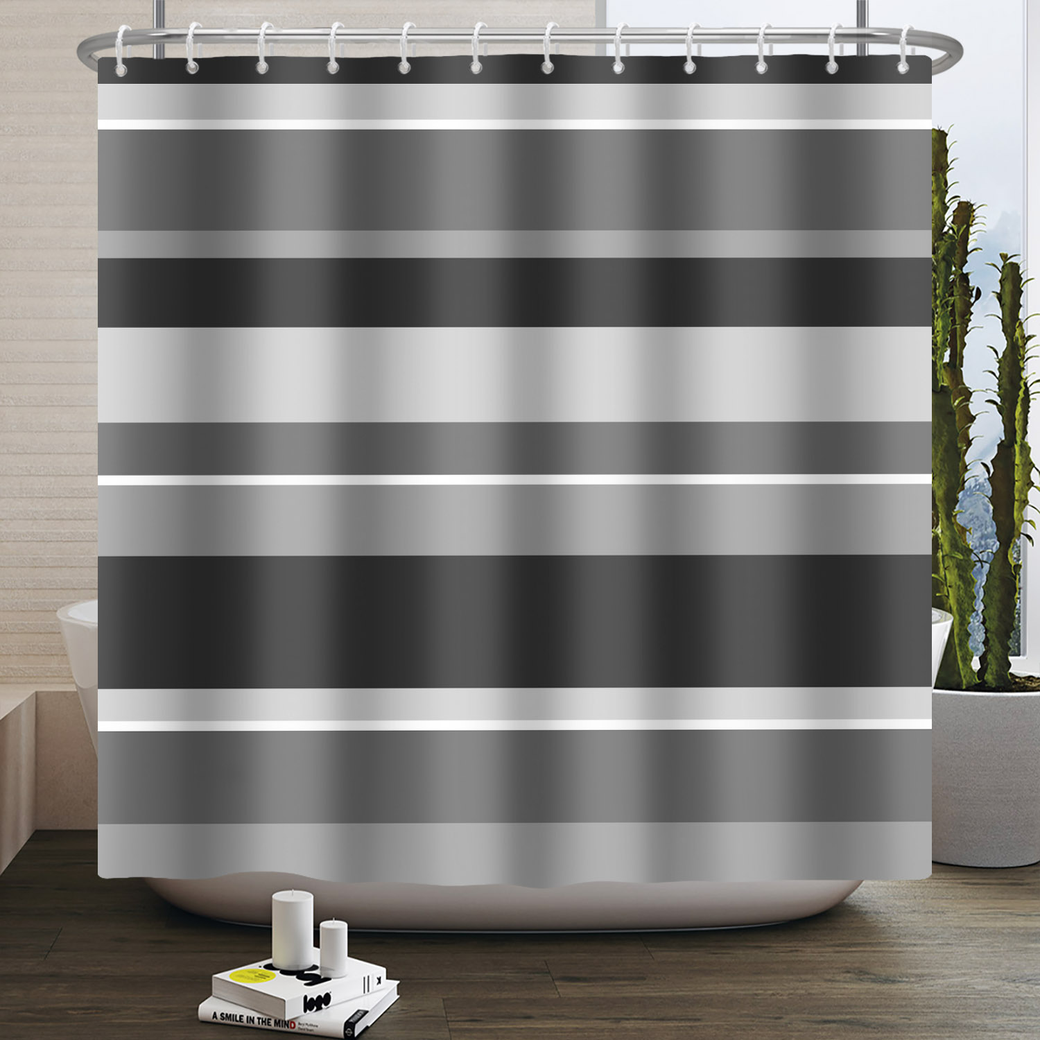 Simple Line Pattern Shower Cur - Home Bathroom Partition ulasan dan harga